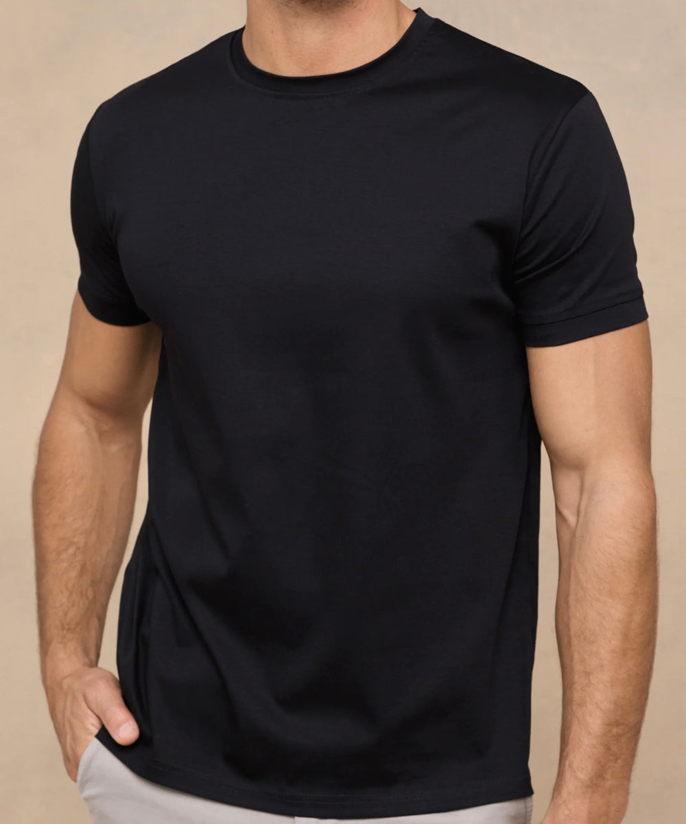 LUXE MERCERISED T-SHIRT - BLACK
