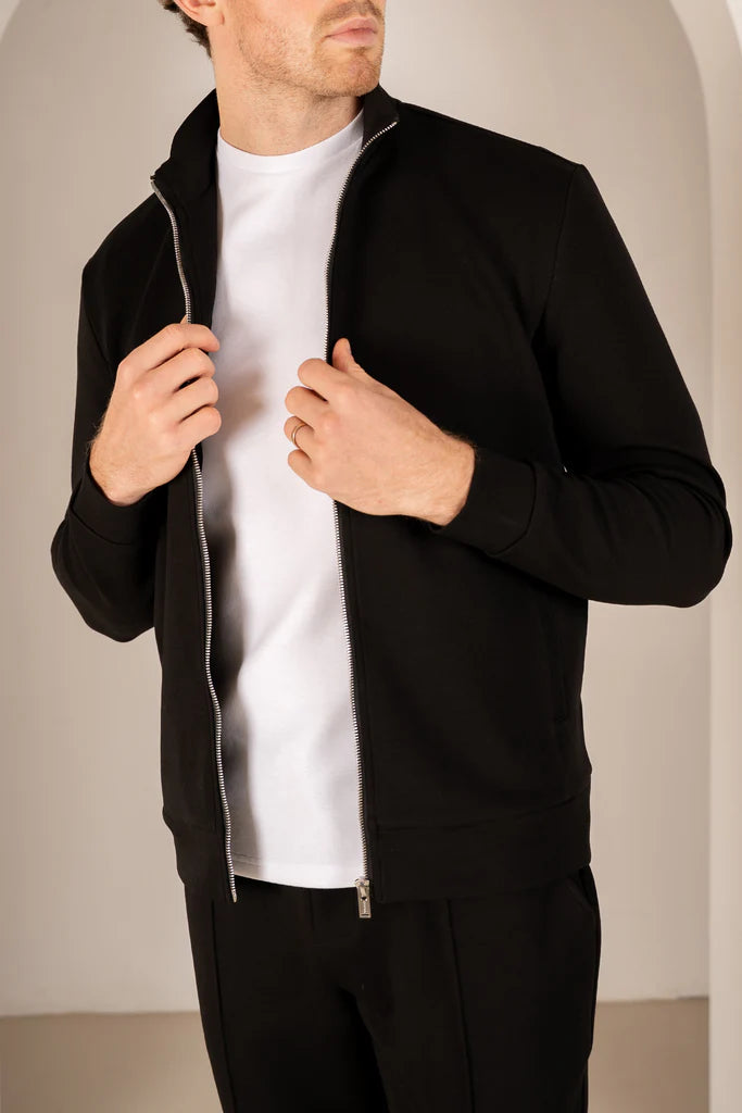 ZIP UP TRACKSUIT-BLACK