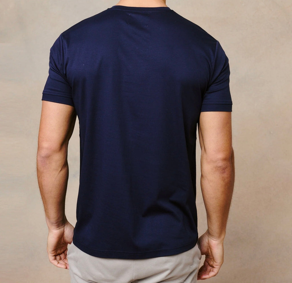 MERCERISED T-SHIRT - NAVY