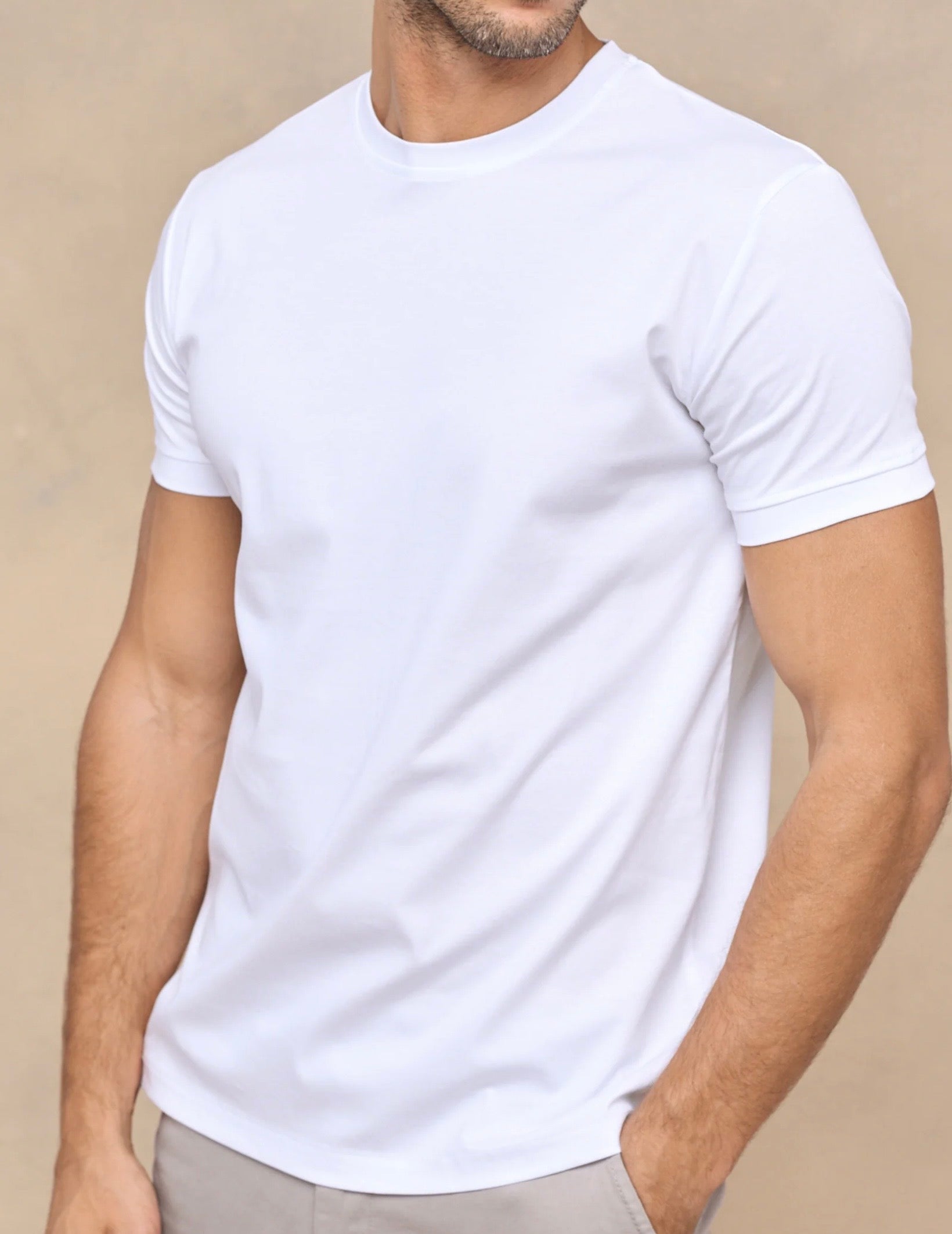MERCERISED T-SHIRT - WHITE